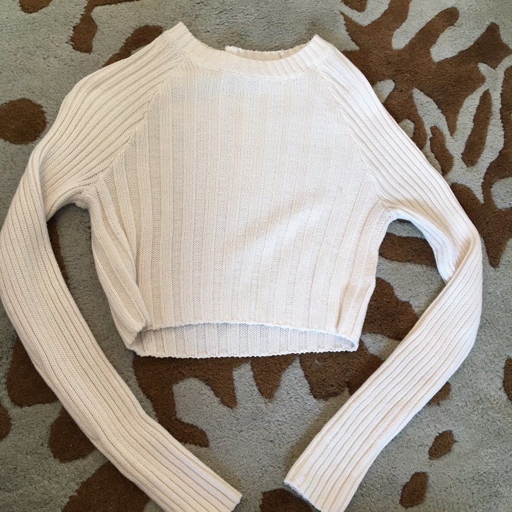 White Cropped Sweater